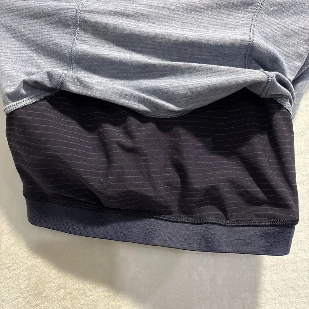 Lululemon Tank Top Women's Size 8 Blue Heather Run For Gold Athletic Gym Yoga
